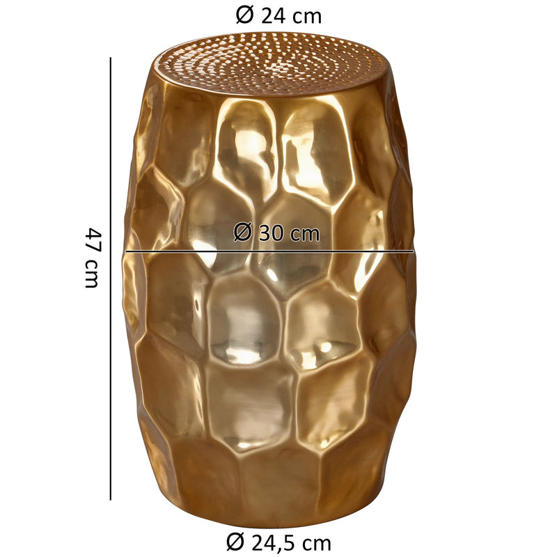 Beistelltisch Aluminium Gold 30x47x30cm orientalisch rund modern