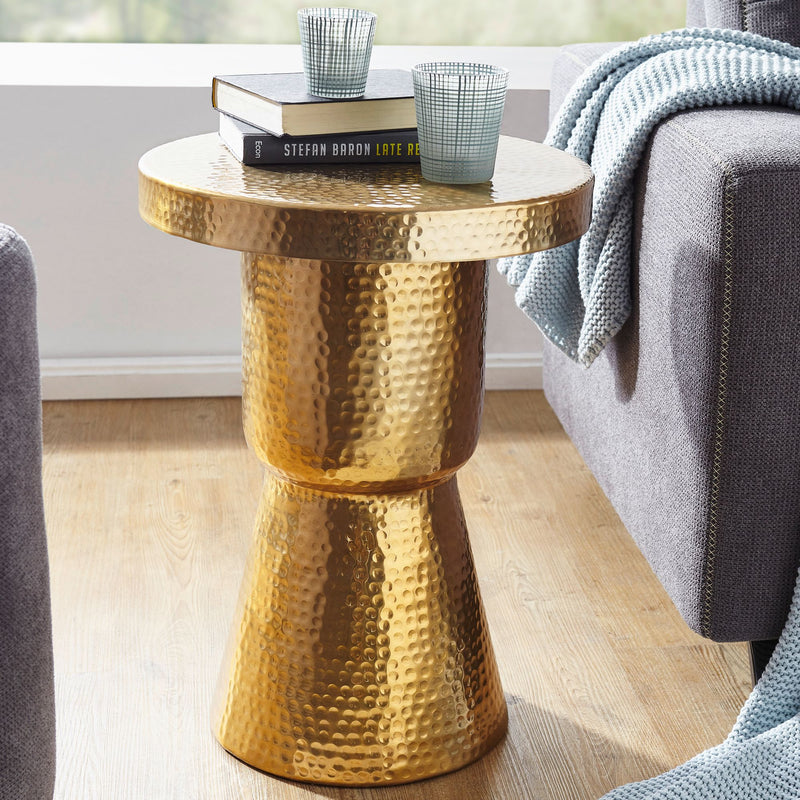 Beistelltisch Aluminium Gold 43x59x43cm orientalisch modern rund