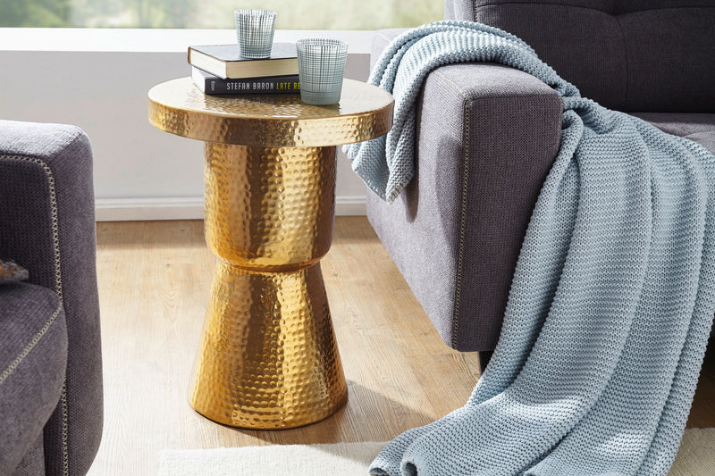 Beistelltisch Aluminium Gold 43x59x43cm orientalisch modern rund
