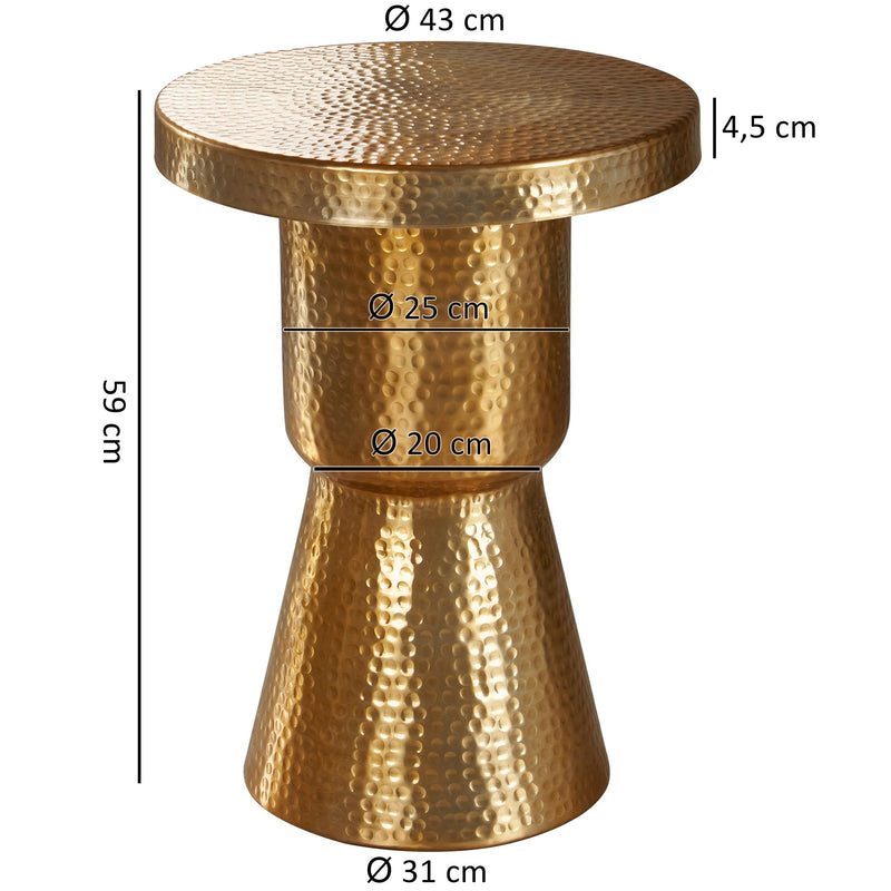 Beistelltisch Aluminium Gold 43x59x43cm orientalisch modern rund
