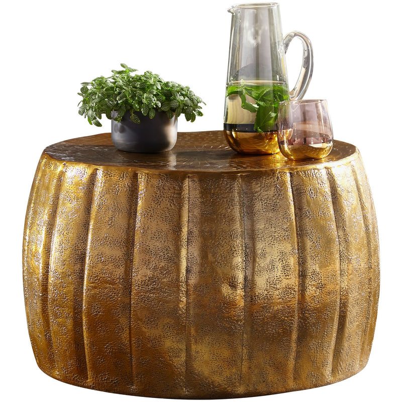 Couchtisch 60x36x60cm Aluminium Gold orientalisch rund modern Design