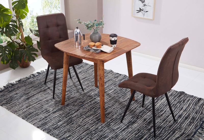Esszimmertisch WL5.571 Sheesham Massivholz 80x78x80cm Rustikal Modern
