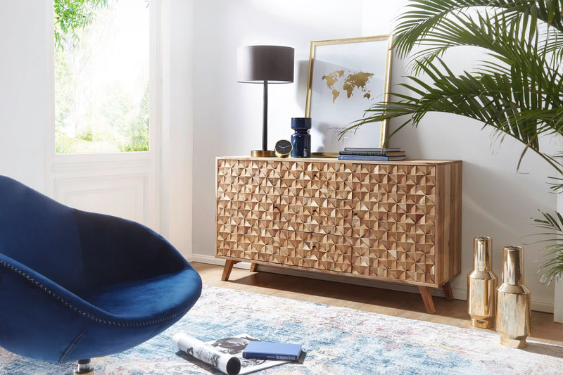 Sideboard REWA 140x78,5x40cm Akazie Massivholz Landhaus Braun