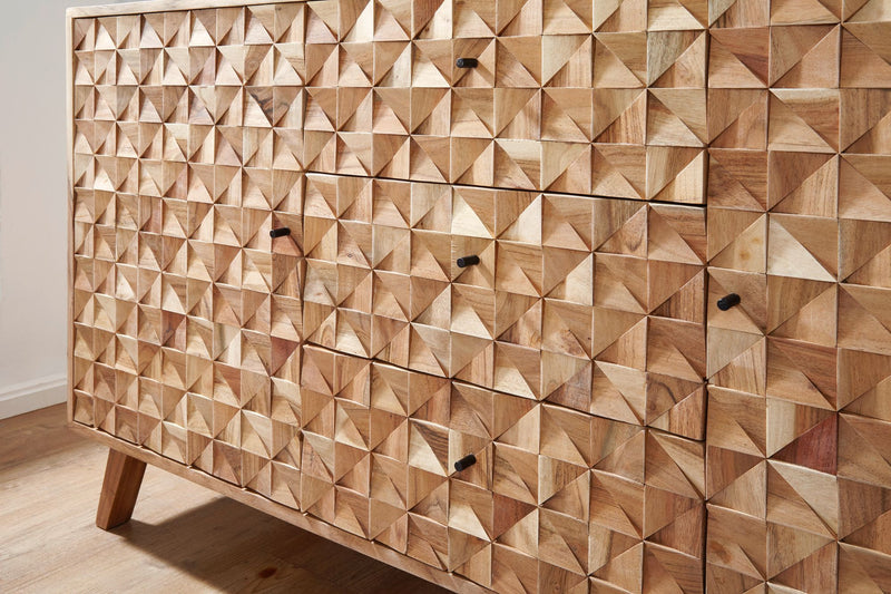 Sideboard REWA 140x78,5x40cm Akazie Massivholz Landhaus Braun