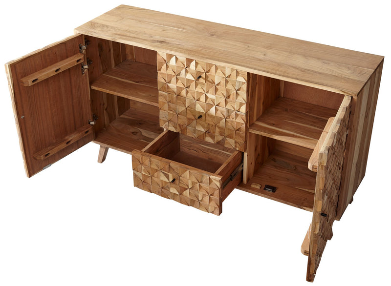 Sideboard REWA 140x78,5x40cm Akazie Massivholz Landhaus Braun