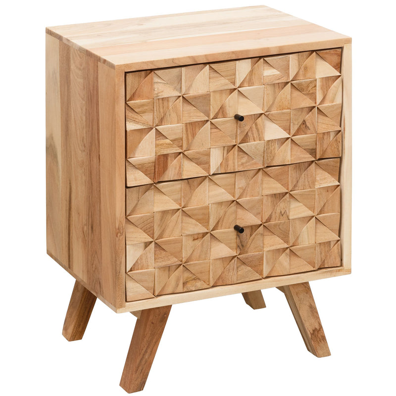 Nachtkonsole REWA 44x61x35cm Akazie Massivholz Landhaus Schubladen