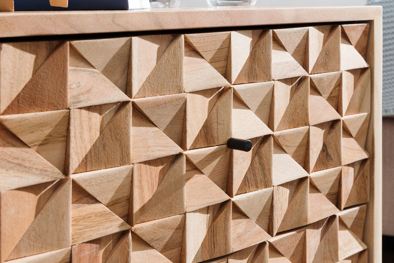 Nachtkonsole REWA 44x61x35cm Akazie Massivholz Landhaus Schubladen