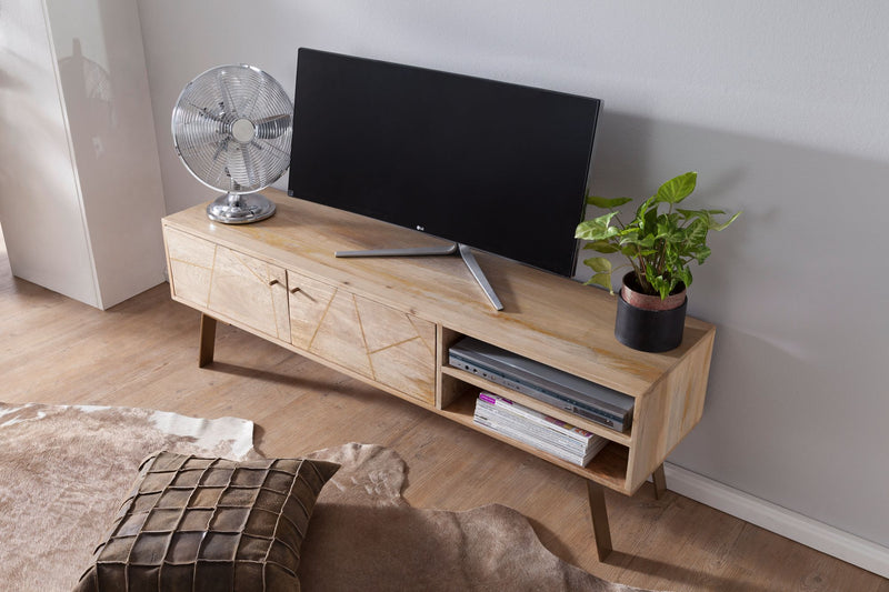 Lowboard SIKAR Mango Massivholz Landhaus 145x47x35cm TV-Kommode