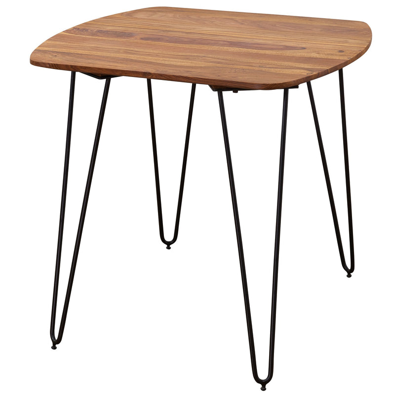 Esszimmertisch 80x80x76cm Sheesham Massivholz Metallbeine Braun Modern