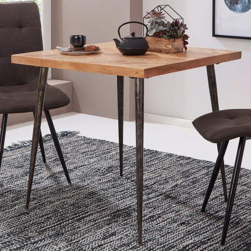Esszimmertisch 80x76x80cm Akazie Massivholz Metall Industrial quadratisch