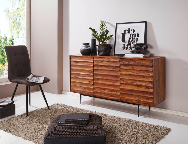 Sideboard WL5.635 Sheesham Massivholz 150x81x41cm Landhaus 3 Türen