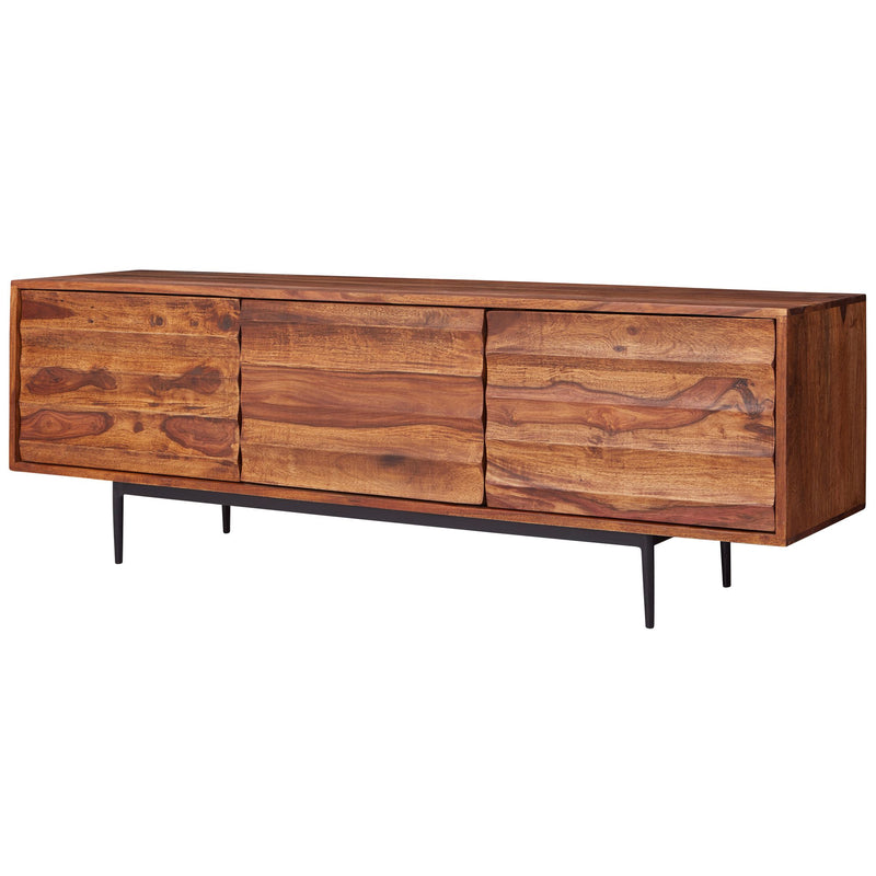 Lowboard WL5.636 Sheesham Massivholz Landhaus 147x50x38cm 3 Türen