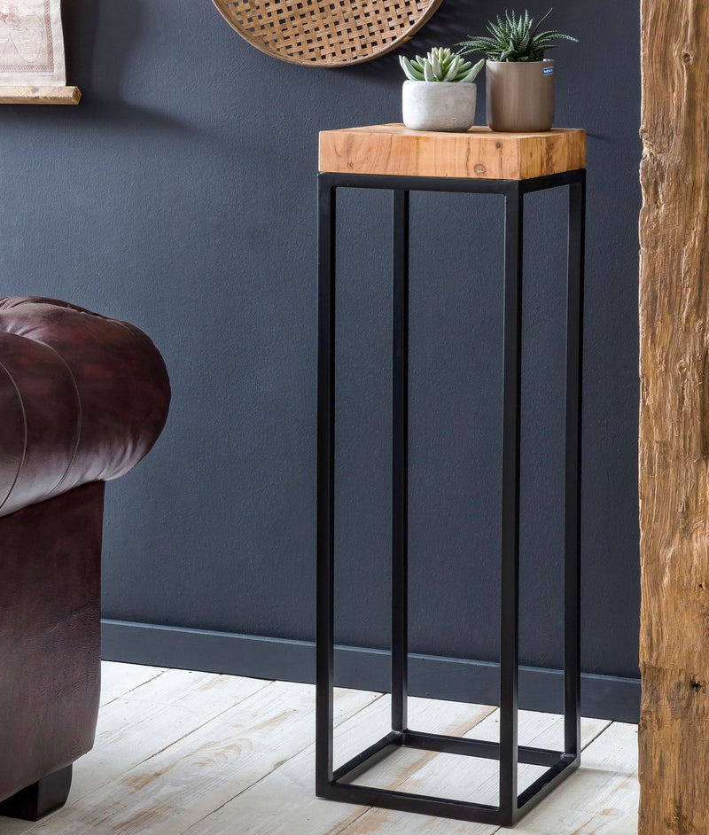 Beistelltisch WL5.654 Akazie Metall Industrial Style 30x97x30cm