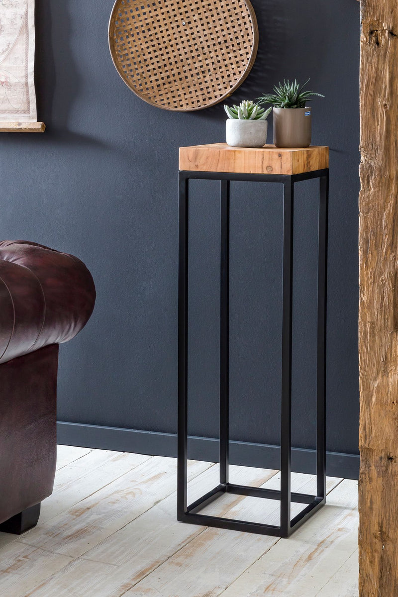 Beistelltisch WL5.654 Akazie Metall Industrial Style 30x97x30cm