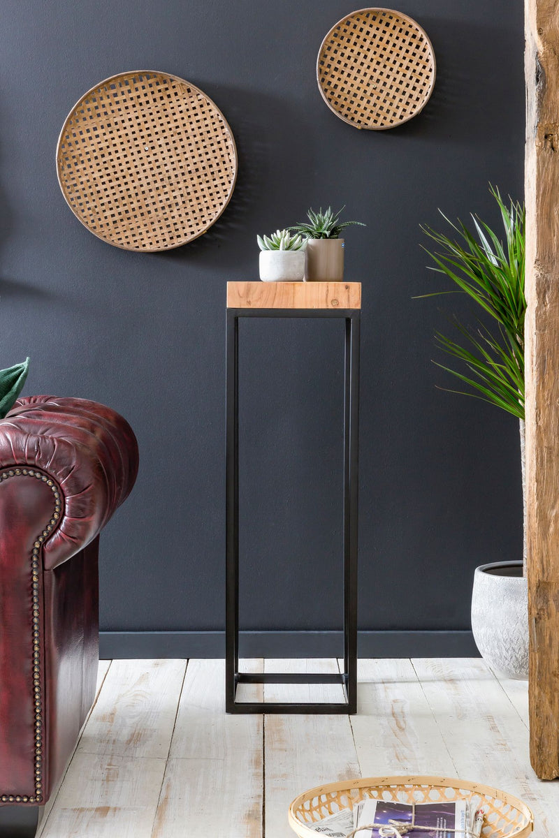 Beistelltisch WL5.654 Akazie Metall Industrial Style 30x97x30cm