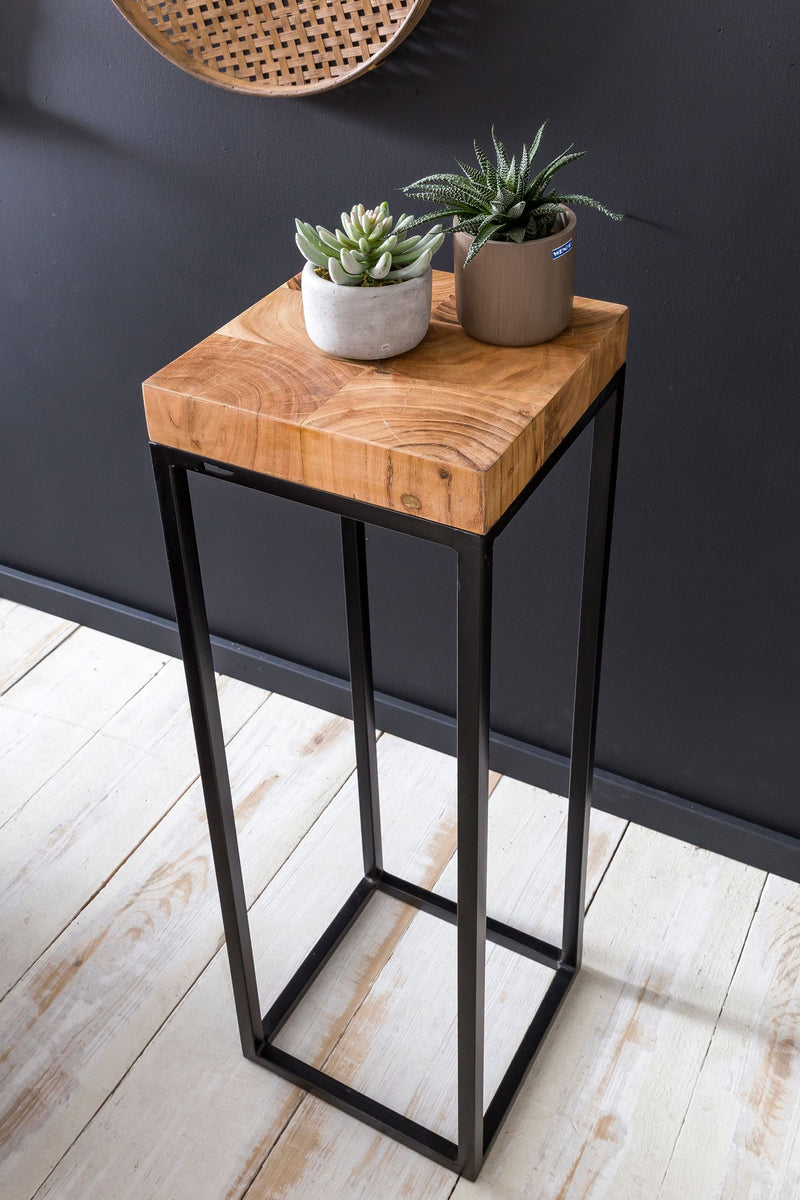 Beistelltisch WL5.654 Akazie Metall Industrial Style 30x97x30cm