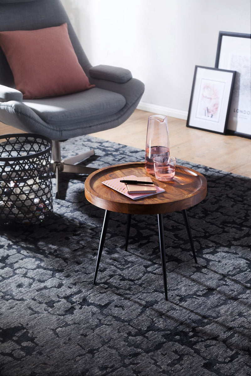 Beistelltisch 46x40x46cm Sheesham Holz Metall Industrial Style