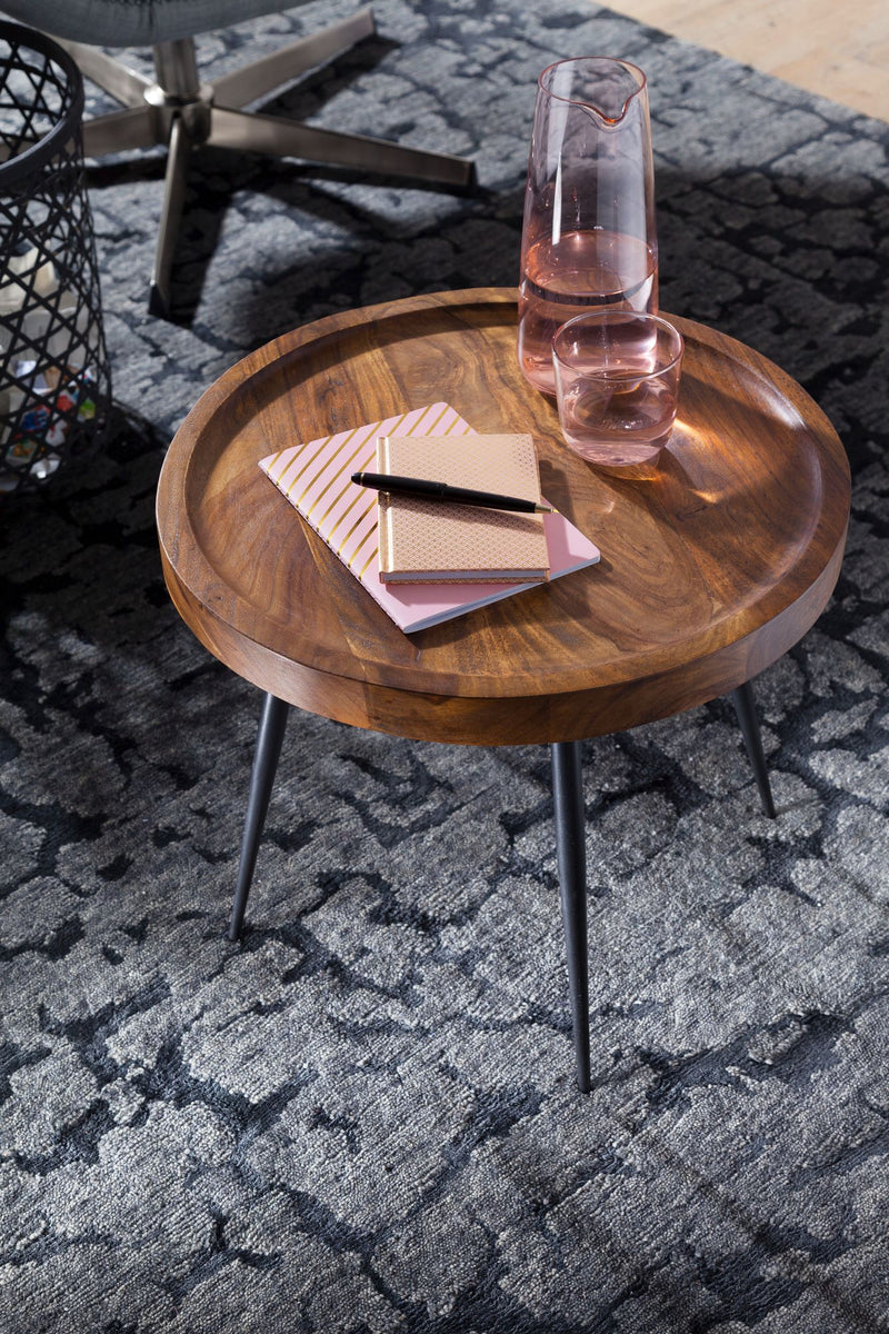 Beistelltisch 46x40x46cm Sheesham Holz Metall Industrial Style