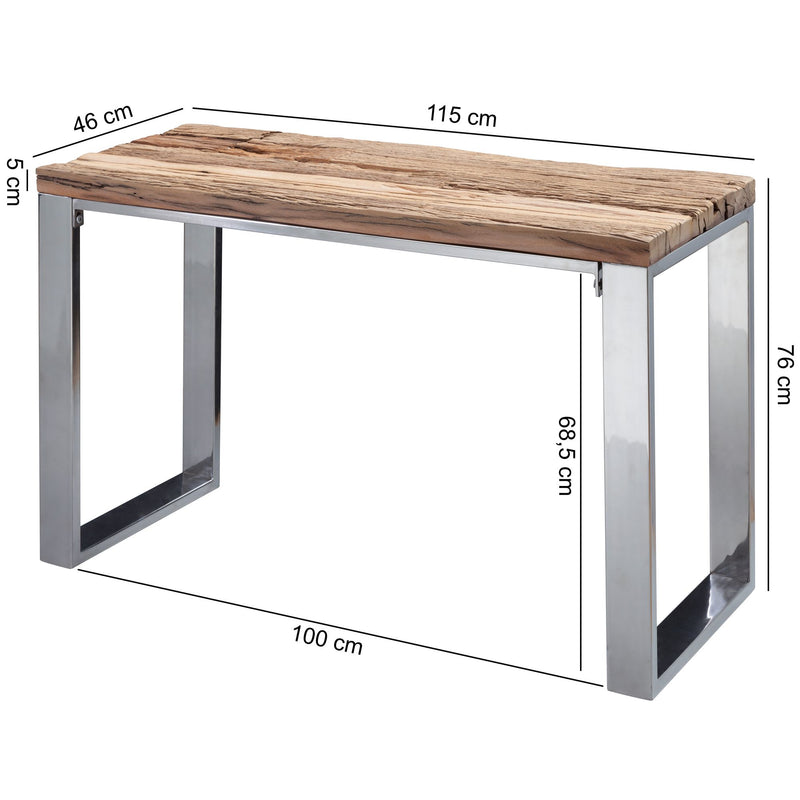 Konsolentisch 115x76x46cm Akazie Massivholz Natur Industrial Style