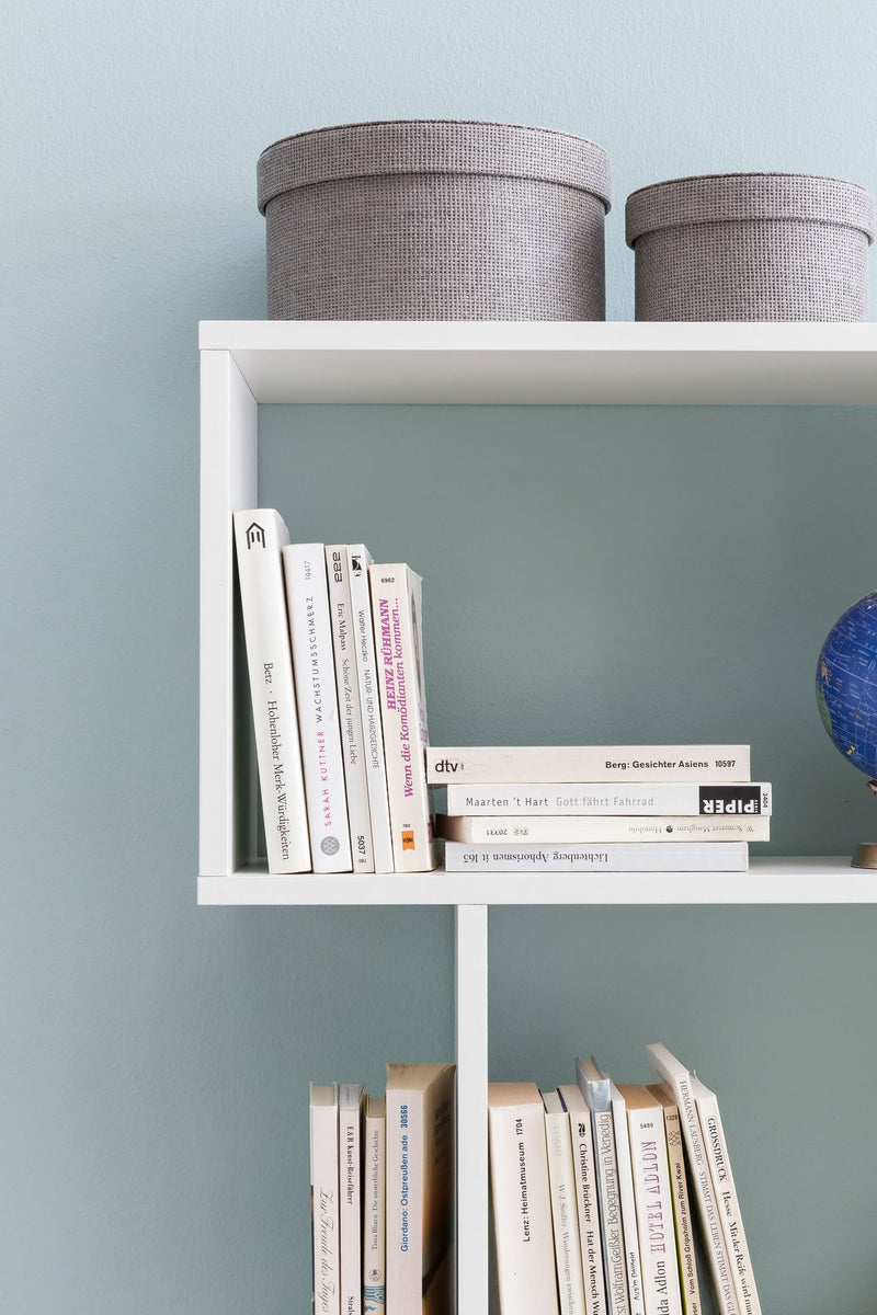 Bücherregal WL5.691 6 Fächer Weiß Spanplatte Modern Freistehend