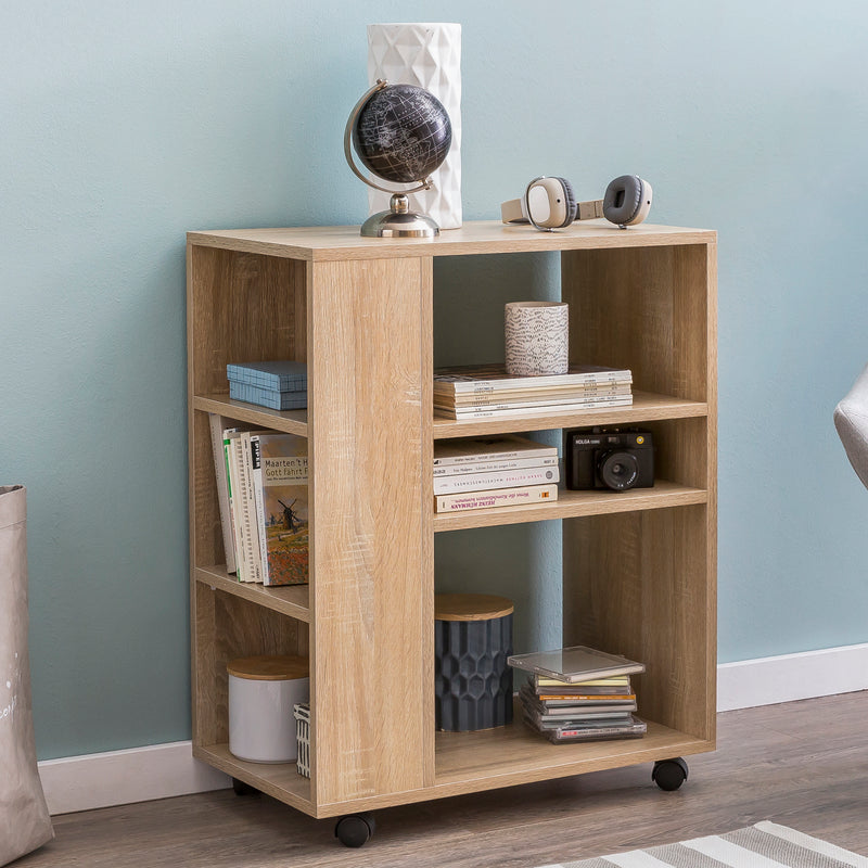 Regalwagen WL5.695 Sonoma 60x35x75cm Holz mit Rollen Modern