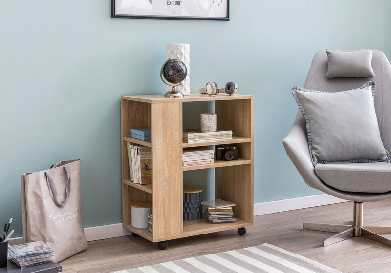 Regalwagen WL5.695 Sonoma 60x35x75cm Holz mit Rollen Modern