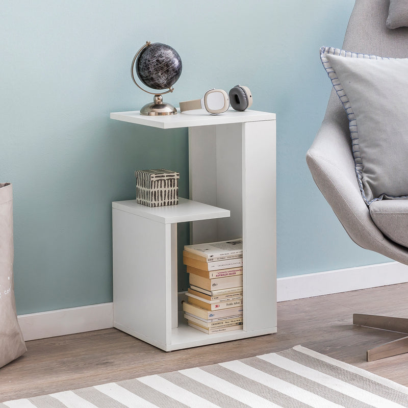 Beistelltisch WL5.696 35x29,5x60cm Holz Weiß modern eckig Wohnzimmer