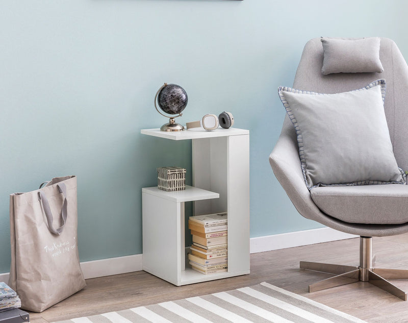 Beistelltisch WL5.696 35x29,5x60cm Holz Weiß modern eckig Wohnzimmer