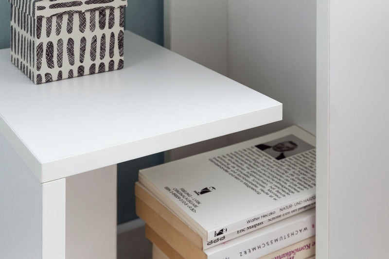 Beistelltisch WL5.696 35x29,5x60cm Holz Weiß modern eckig Wohnzimmer