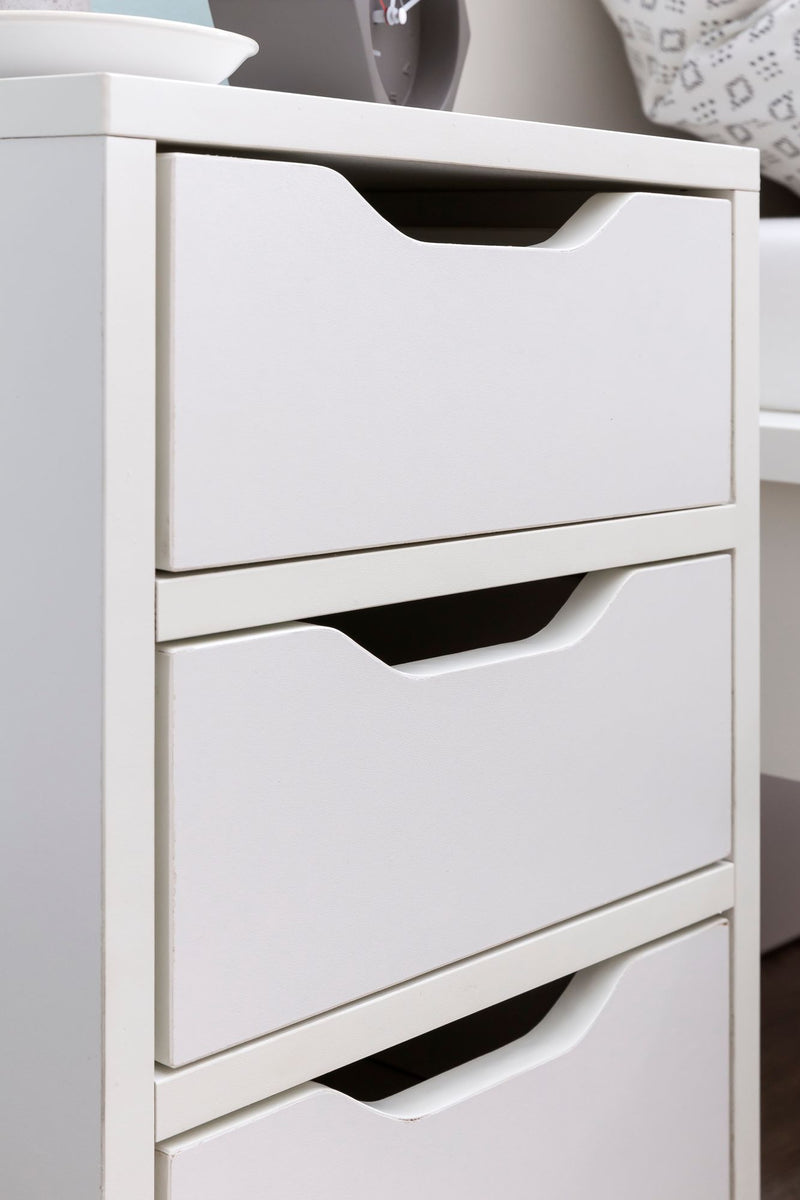 Nachtkonsole WL5.704 Weiß Matt 3 Schubladen Modern Schlafzimmer