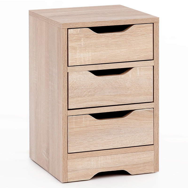Nachtkonsole WL5.705 Sonoma 3 Schubladen Modern Schlafzimmer 31x49x31cm