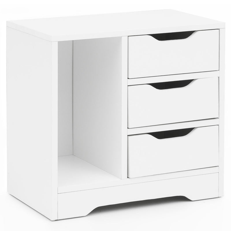 Nachtkonsole WL5.708 Weiß Matt 3 Schubladen 1 Ablagefach Modern