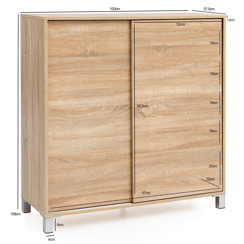 Schuhschrank WL5.713 Sonoma Holz 100x108x37,5cm 20 Paar Modern Flur
