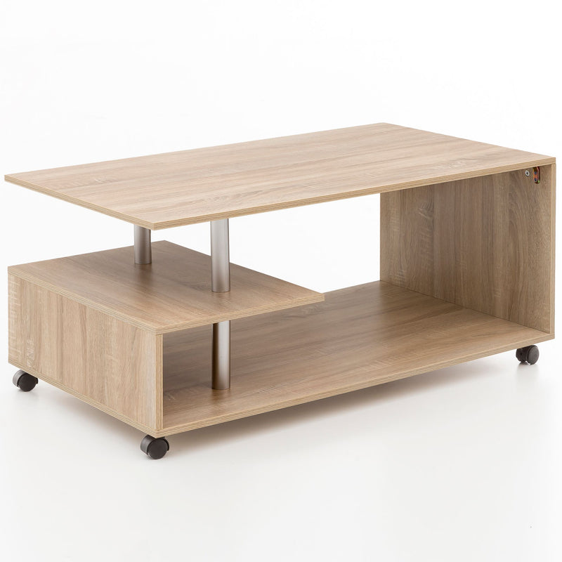 Couchtisch WL5.735 Sonoma drehbar mit Rollen Stauraum 105x48,5x60cm