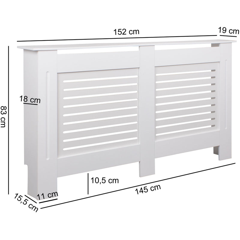 Heizkörperverkleidung WL5.746 Weiß Matt 152x83x19cm Holz Lamellen