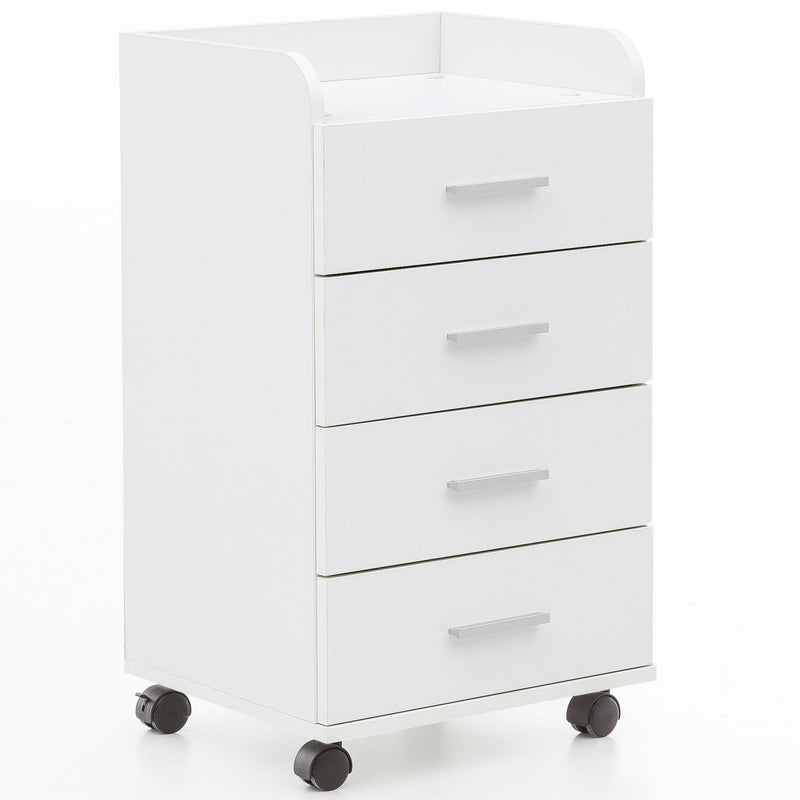 Rollcontainer WL5.748 Weiß 4 Schubladen 40x70,5x33cm Bürocontainer