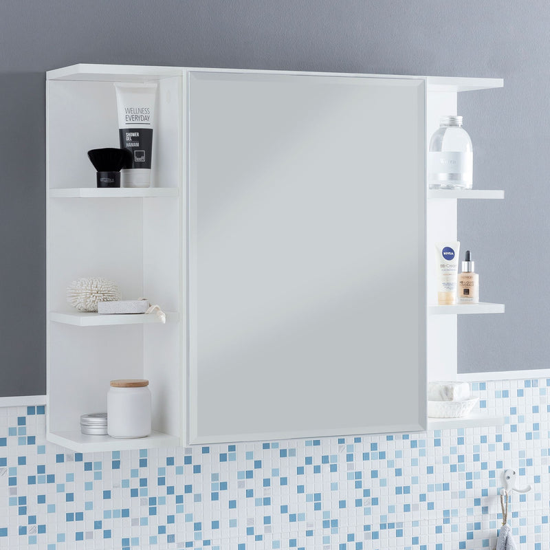 Hängeschrank WL5.754 Weiß 80x64,5x20cm Spanplatte Spiegelschrank