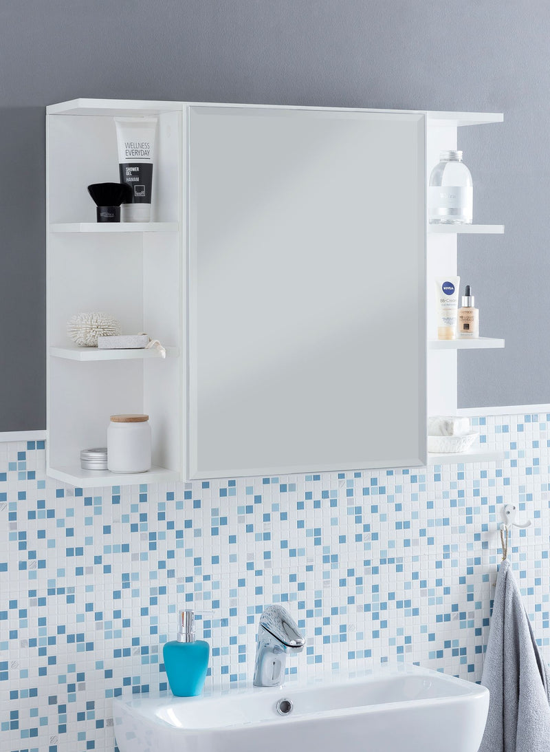 Hängeschrank WL5.754 Weiß 80x64,5x20cm Spanplatte Spiegelschrank