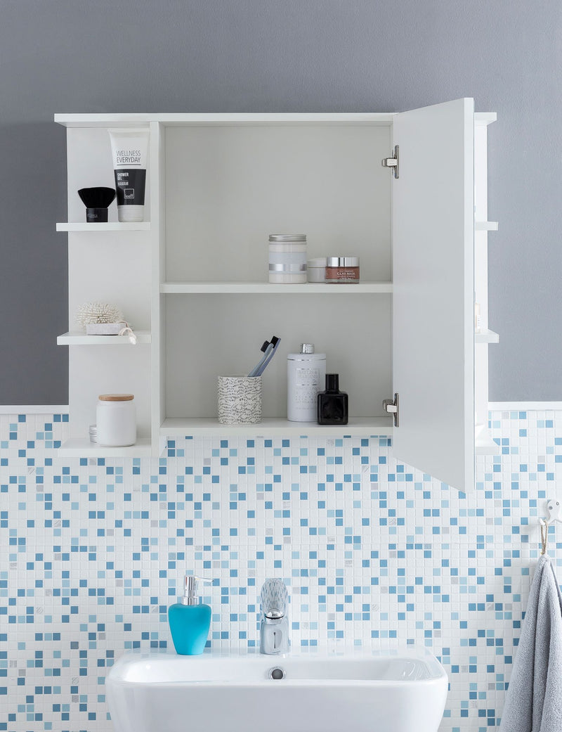 Hängeschrank WL5.754 Weiß 80x64,5x20cm Spanplatte Spiegelschrank