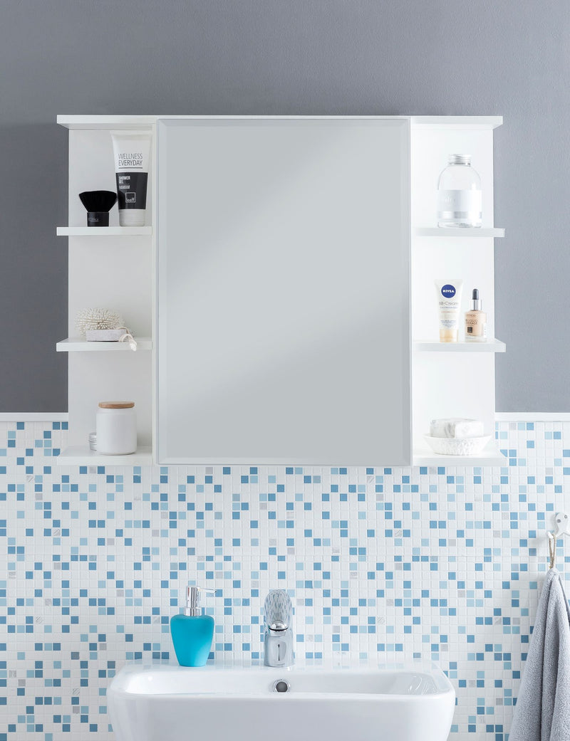 Hängeschrank WL5.754 Weiß 80x64,5x20cm Spanplatte Spiegelschrank