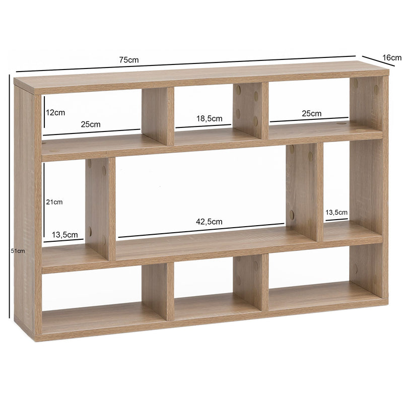 Wandregal WL5.809 Sonoma Eiche 75x51x16cm Holz Modern Schwebend
