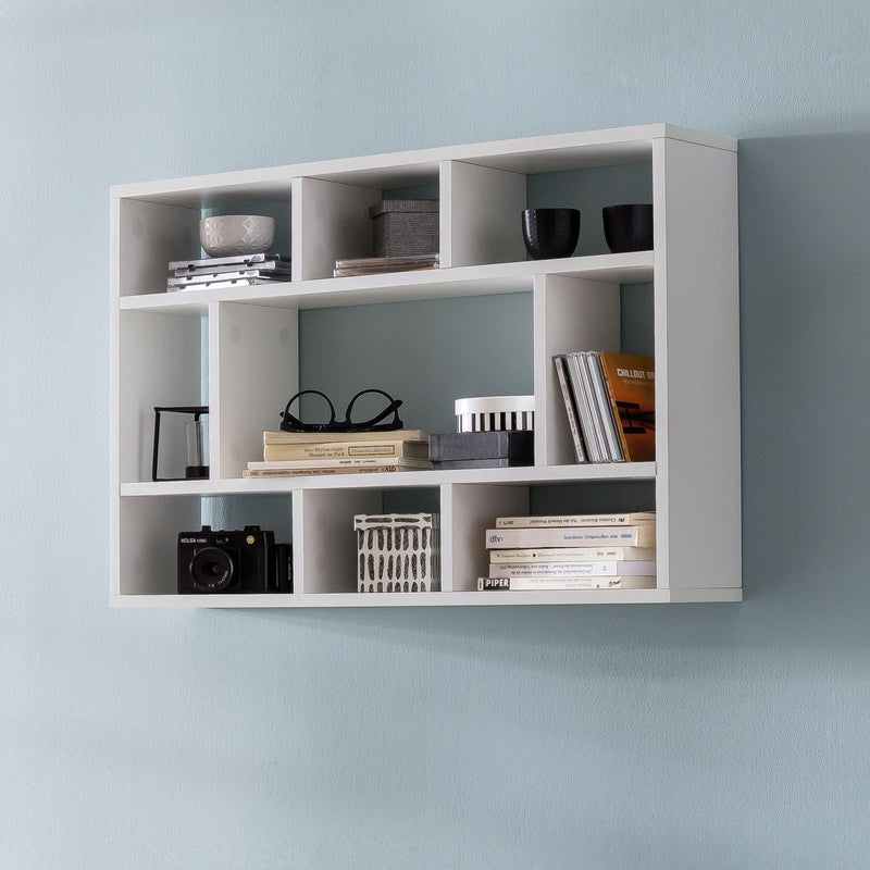 Wandregal WL5.810 Weiß 75x51x16cm Holz Modern Schwebend Wohnzimmer