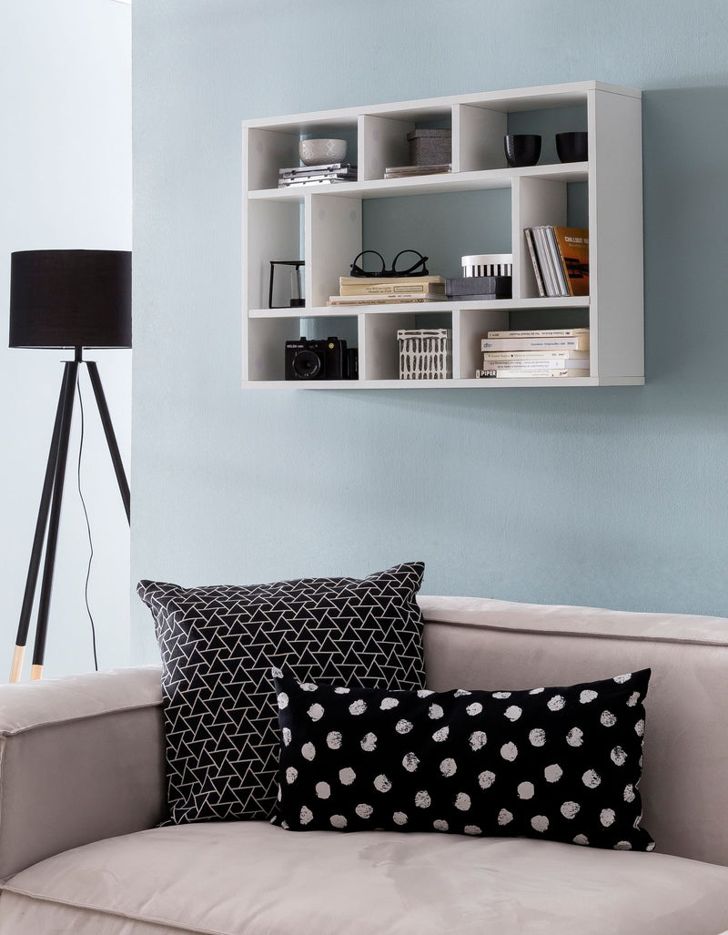 Wandregal WL5.810 Weiß 75x51x16cm Holz Modern Schwebend Wohnzimmer