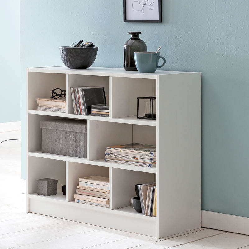 Bücherregal WL5.819 Weiß 80x68,5x29,5cm Modern Holz mit Fächern