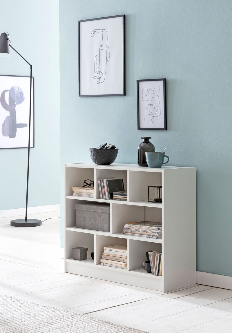 Bücherregal WL5.819 Weiß 80x68,5x29,5cm Modern Holz mit Fächern