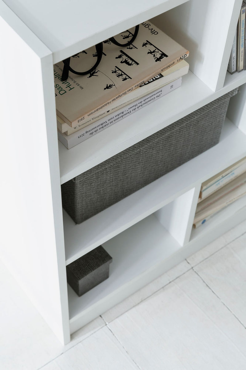 Bücherregal WL5.819 Weiß 80x68,5x29,5cm Modern Holz mit Fächern