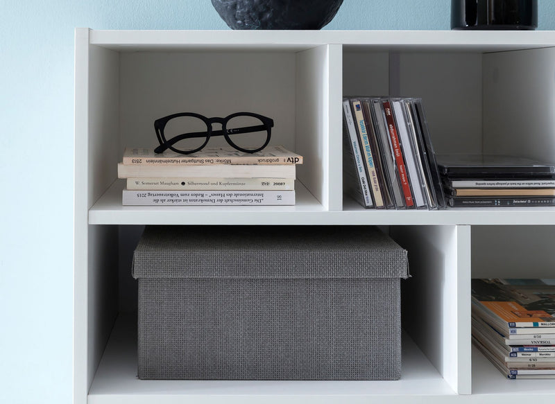 Bücherregal WL5.819 Weiß 80x68,5x29,5cm Modern Holz mit Fächern