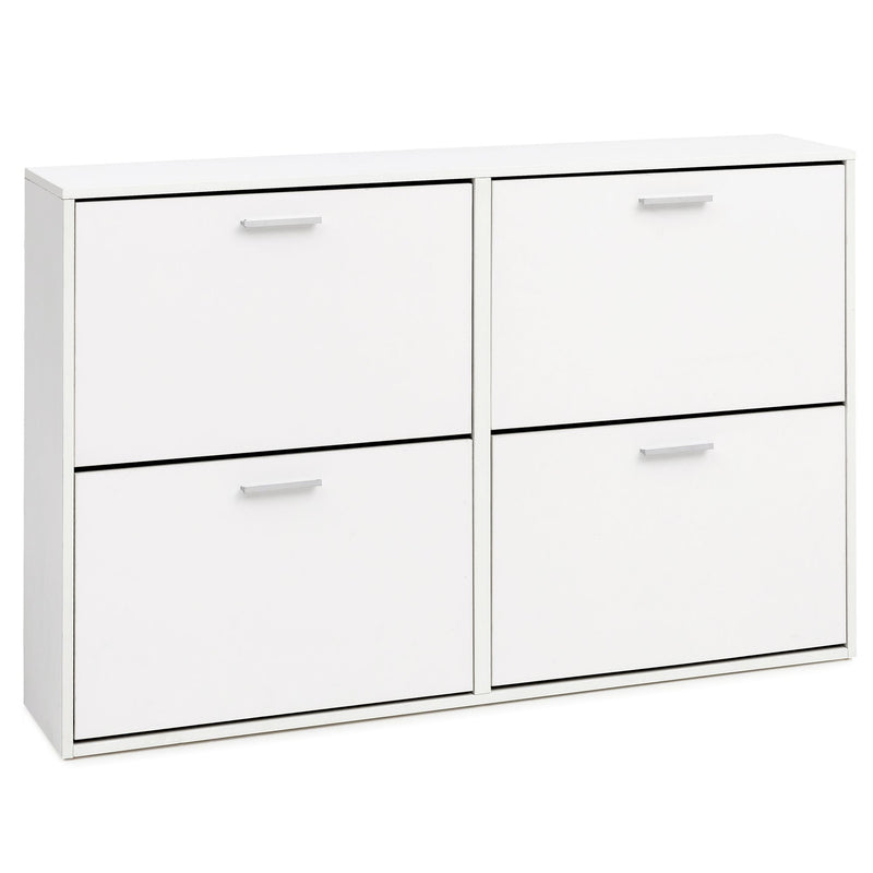 Schuhschrank WL5.829 120x81x24cm Holz Weiß 4 Fächer Flurschrank