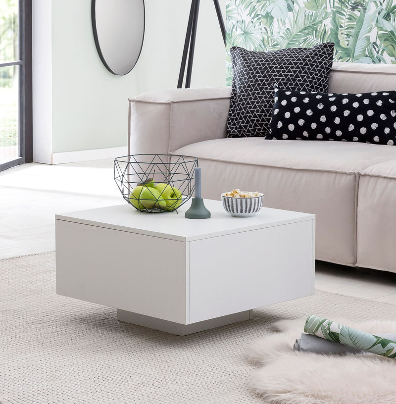 Couchtisch WL5.832 60x60x35,5cm Spanplatte Weiß Modern Quadratisch