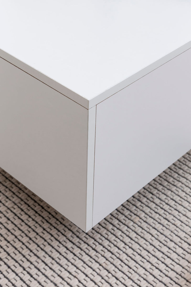 Couchtisch WL5.832 60x60x35,5cm Spanplatte Weiß Modern Quadratisch